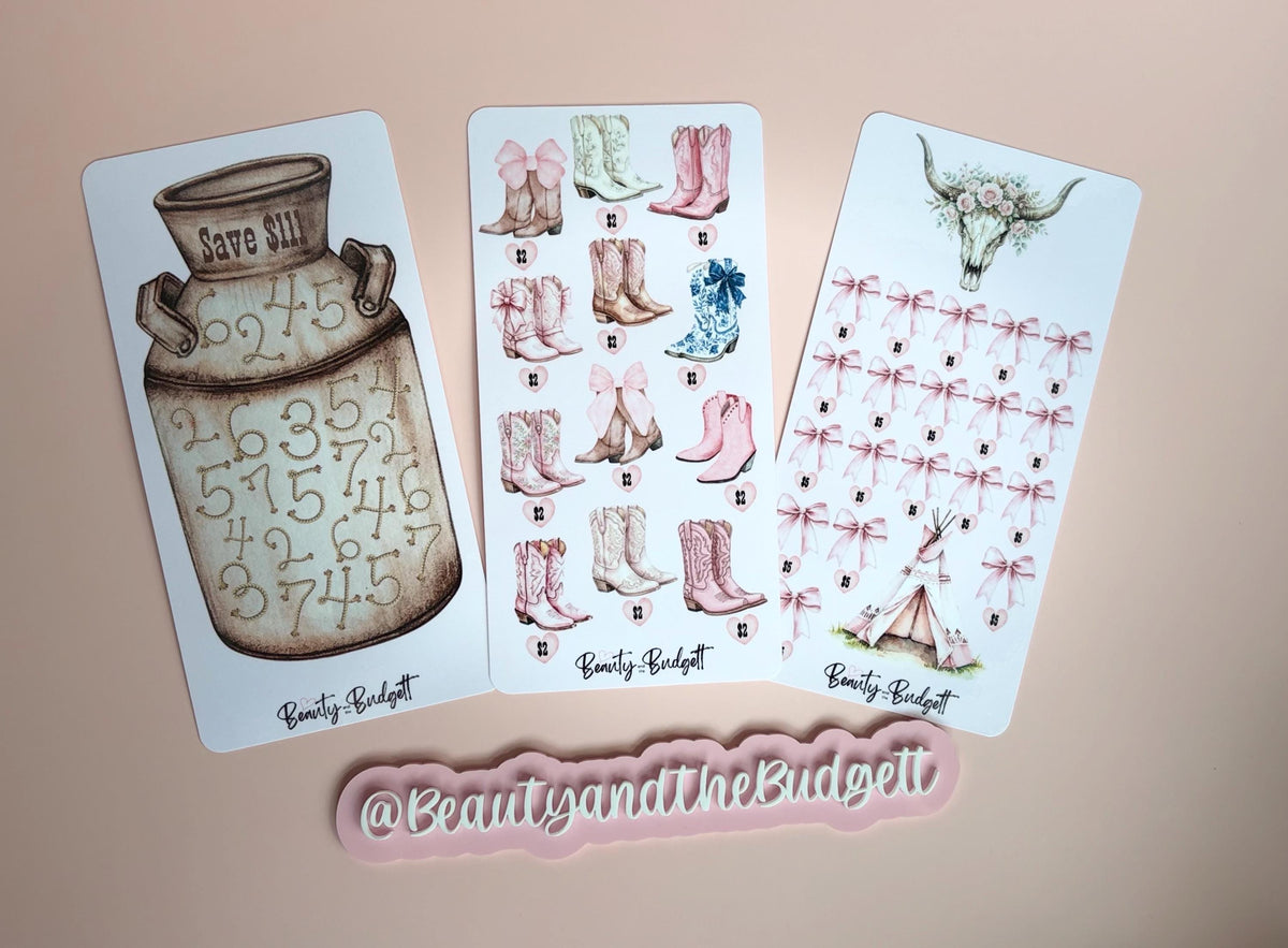 Blush & Buckles Savings Challenge Bundle | Western Chic Budget Printable | Instant Download | Cash Stuffing Binder