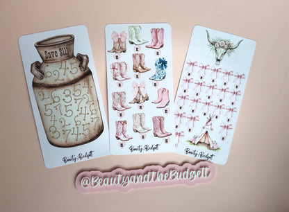 Blush & Buckles Savings Challenge Bundle | Western Chic Budget Printable | Instant Download | Cash Stuffing Binder