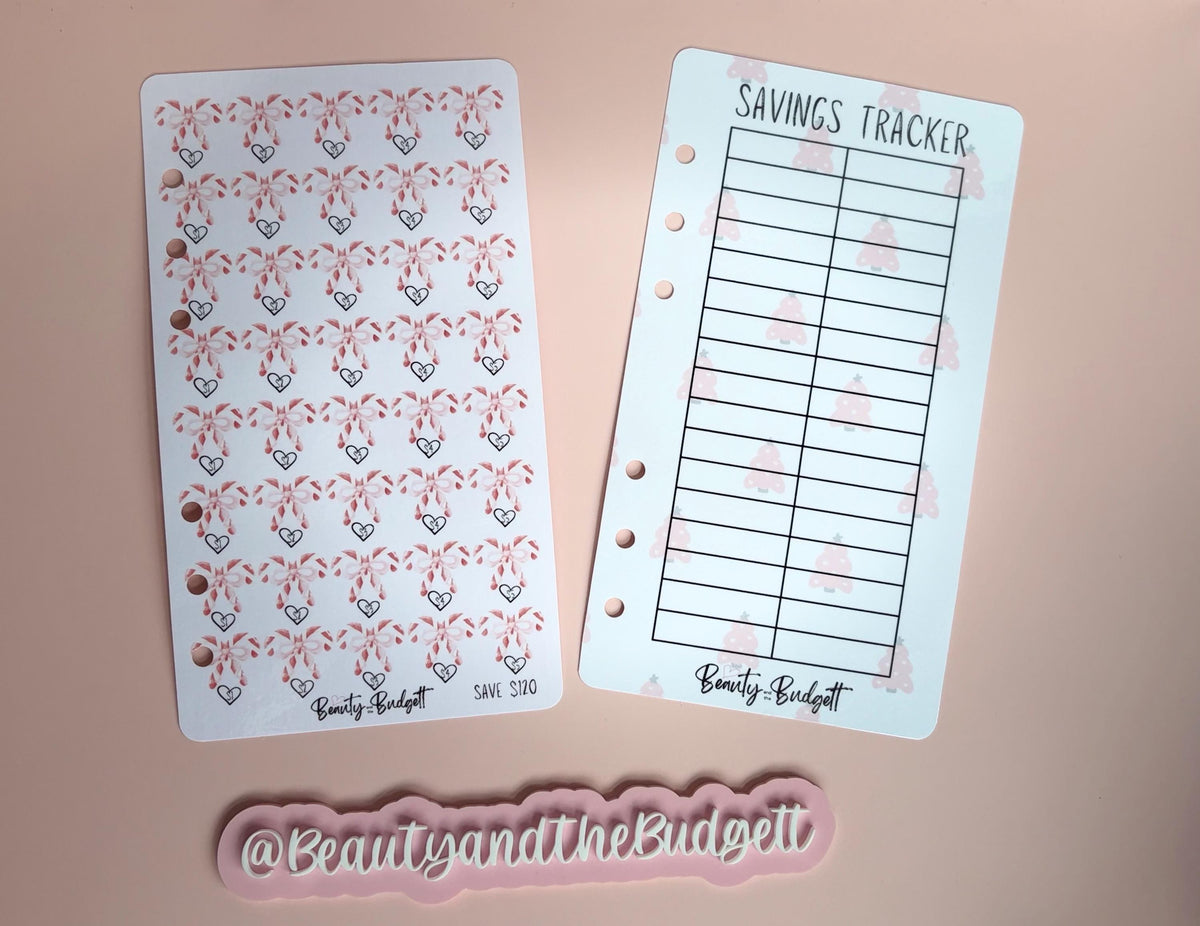 Pink Christmas Savings Challenge | Cash Stuffing Printable (Digital Download)