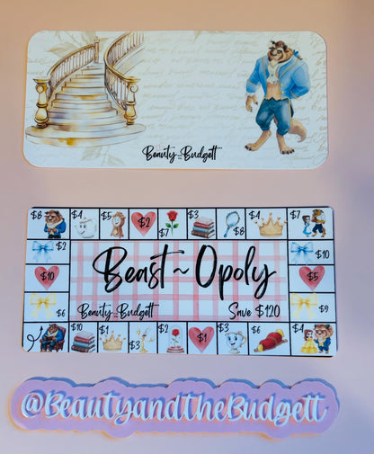 Beauty and the Budgett-OPOLY Savings Game Tracker & Inserts | Savings Trackers | Printable PDF