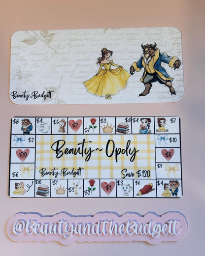 Beauty and the Budgett-OPOLY Savings Game Tracker & Inserts | Savings Trackers | Printable PDF