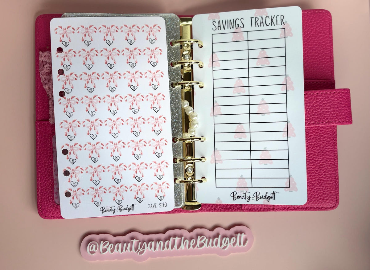 Pink Christmas Savings Challenge | Cash Stuffing Printable (Digital Download)