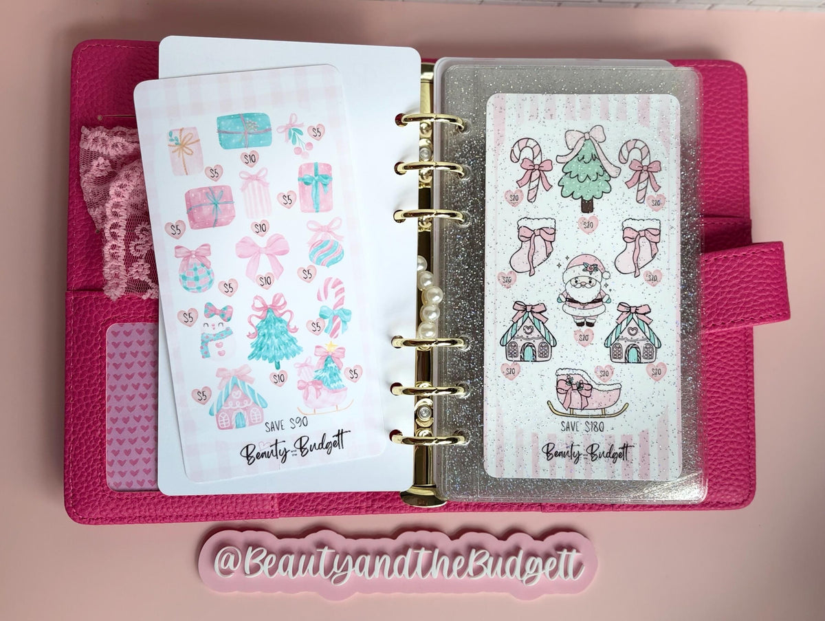 Pink Christmas Savings Challenge | Cash Stuffing Printable (Digital Download)
