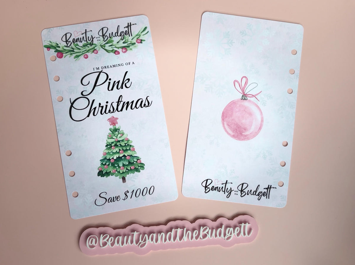 Pink Christmas Savings Challenge | Cash Stuffing Printable (Digital Download)