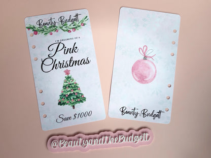 Pink Christmas Savings Challenge | Cash Stuffing Printable (Digital Download)