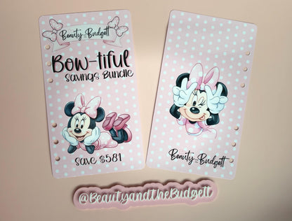 Pink Bow Savings Challenge Bundle | Cash Stuffing Printable Trackers (Digital Download)
