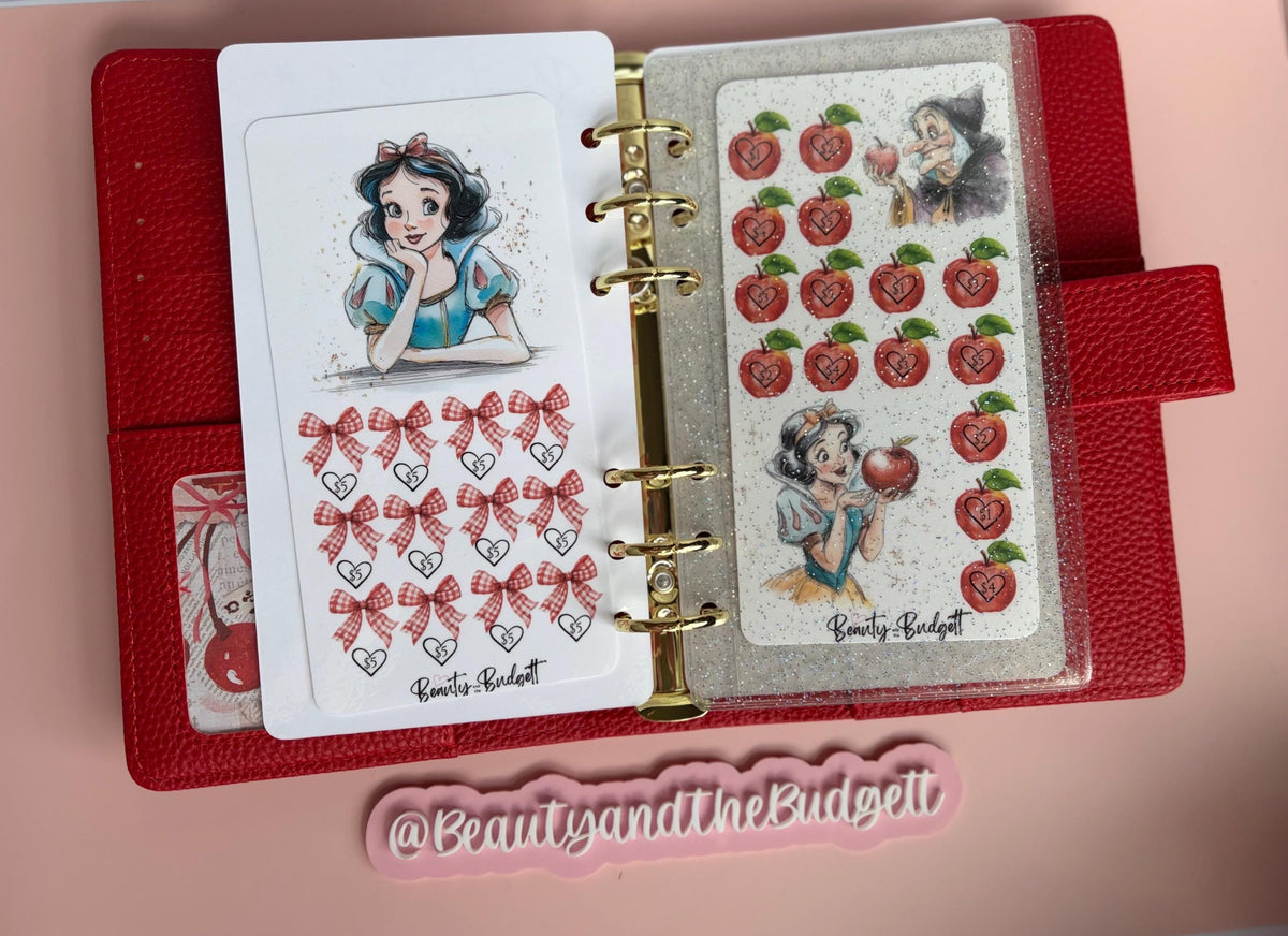 Apple Princess Savings Adventure | Princess Cash Stuffing Challenge, Budget Binder (Digital Download)