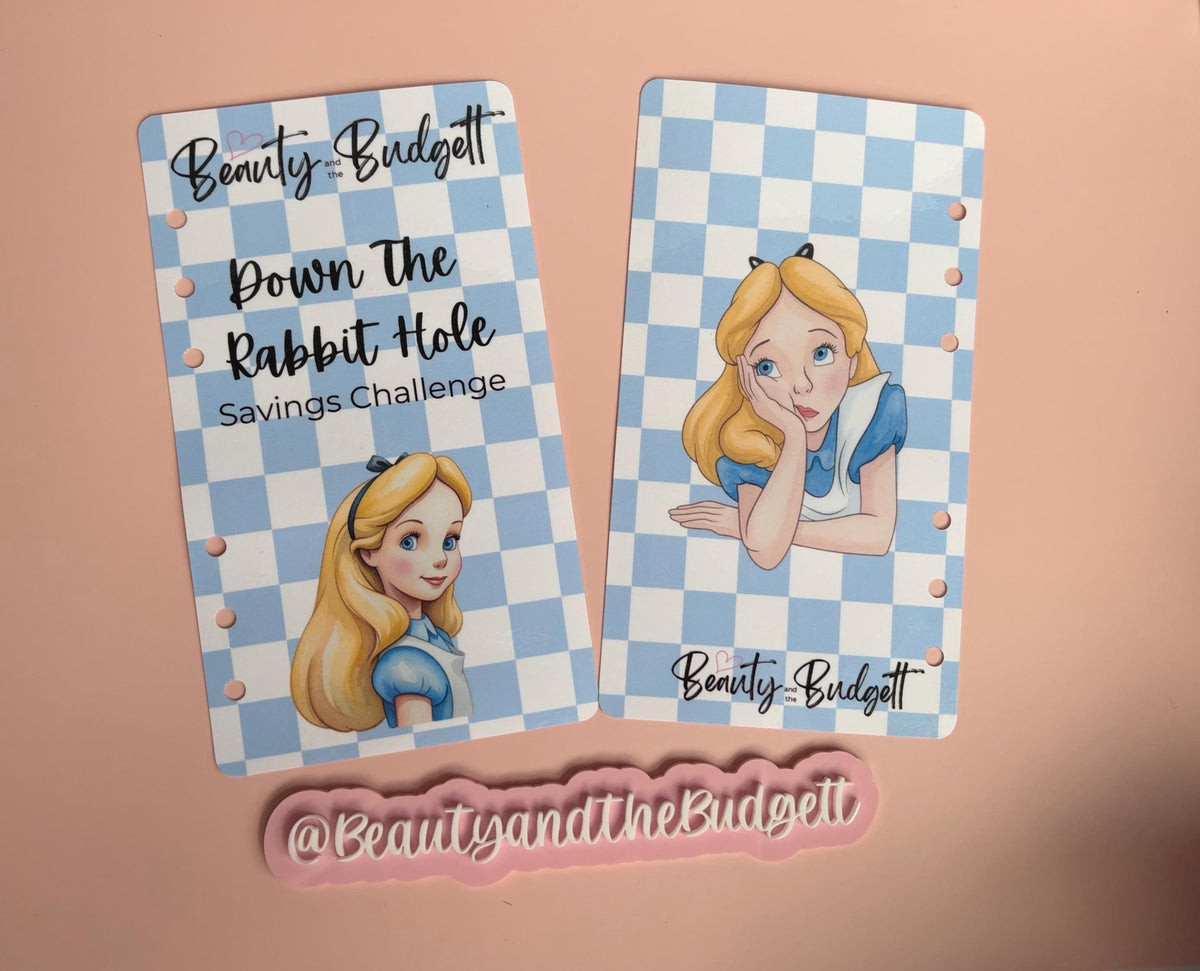 Down the Rabbit Hole Savings Challenge | Alice Inspired Printable Tracker | Sinking Funds Savings Goal