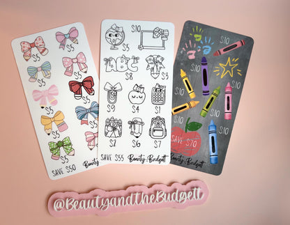 Beauty & The Budgett Back-to-School Savings Challenge Bundle | School Supplies Fund Tracker | Cash Stuffing Printable |