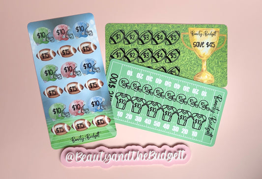 Football Savings Challenge Tracker | Sports Cash Stuffing Printable (PDF Download)