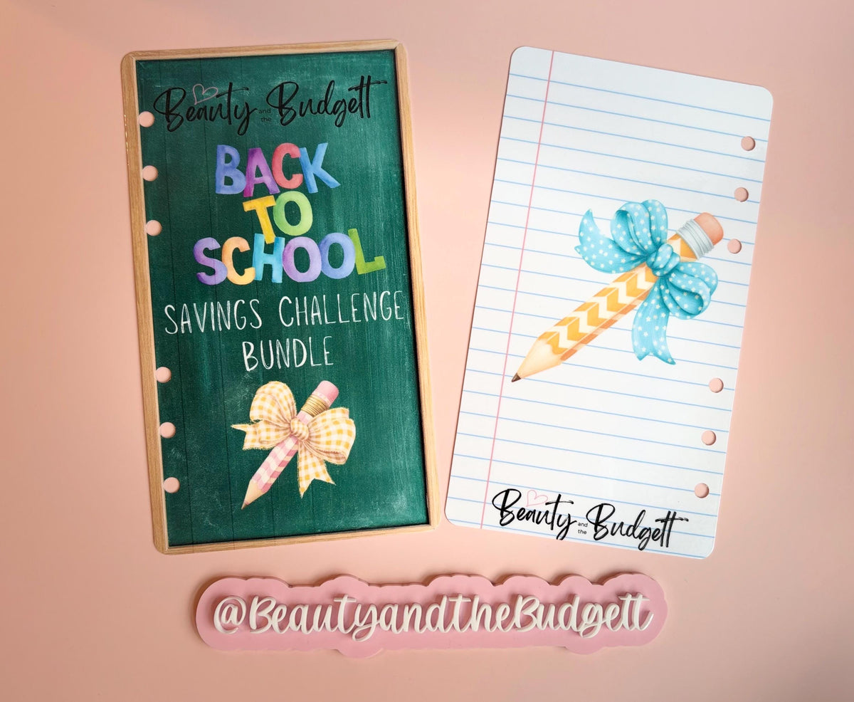 Beauty & The Budgett Back-to-School Savings Challenge Bundle | School Supplies Fund Tracker | Cash Stuffing Printable |