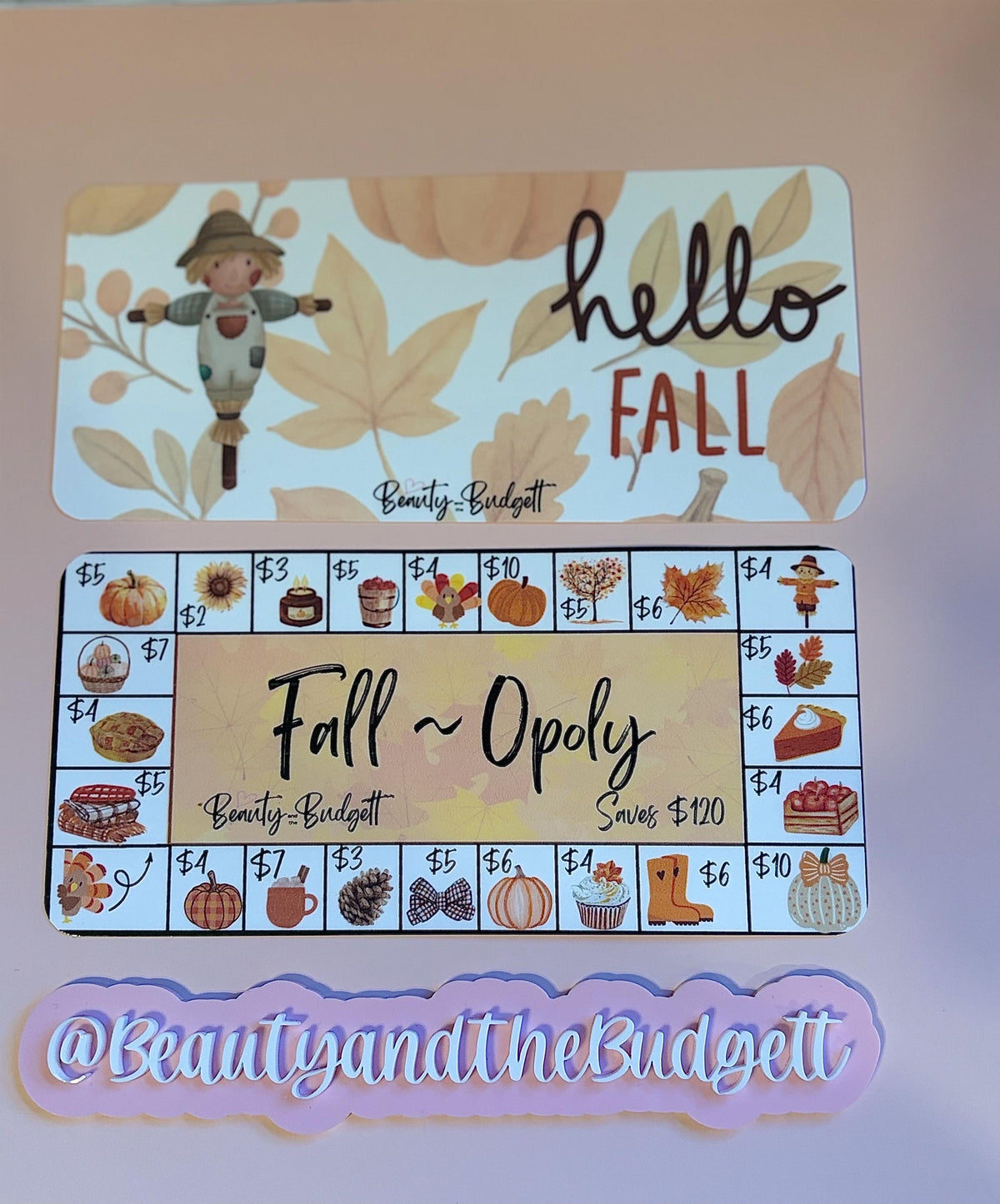 SEASON-OPOLY Savings Game Tracker & Inserts | Savings Trackers | Printable PDF
