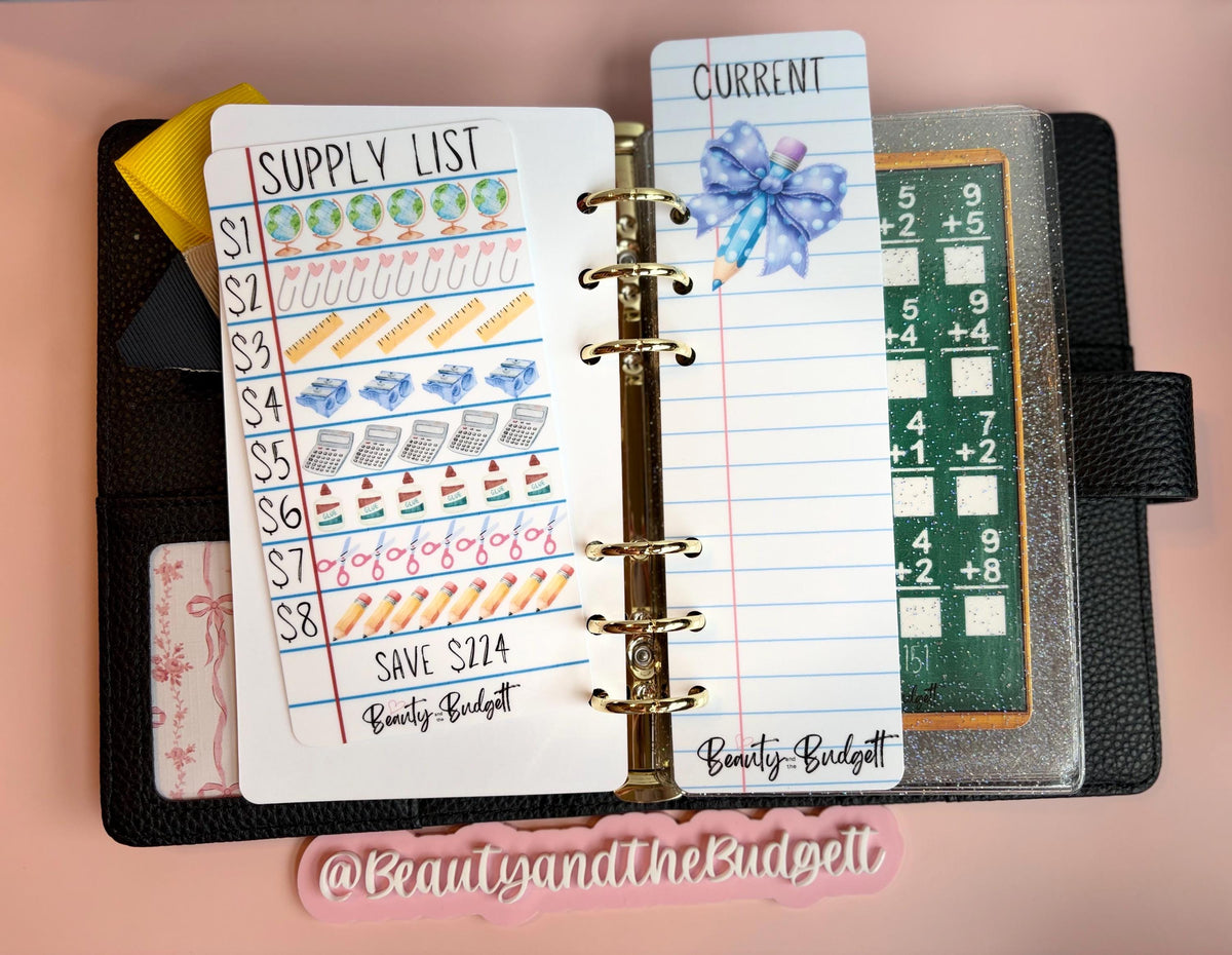 Beauty & The Budgett Back-to-School Savings Challenge Bundle | School Supplies Fund Tracker | Cash Stuffing Printable |