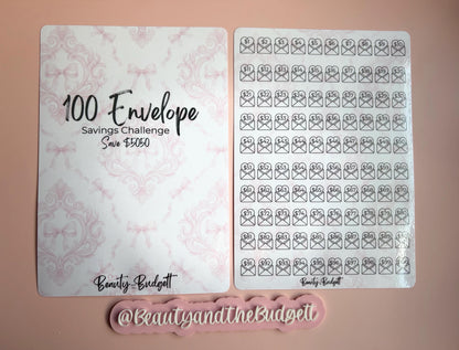 100 Envelope Savings Challenge Tracker | Cash Stuffing Binder Insert (Digital Download)