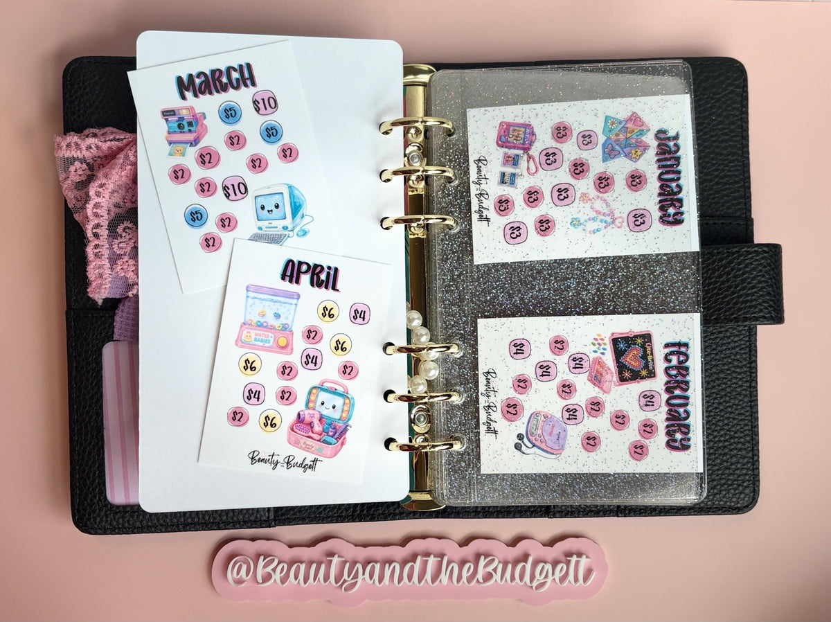 Ultimate 90s Throwback Savings Challenge | 12 Monthly Savings Challenges | Budget Binder Dashboard | Digital download