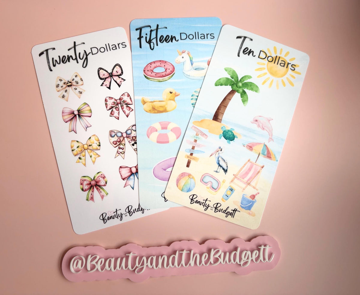 Summer Savings Challenge Bundle | Cash Stuffing Tracker PDF (Digital Download)