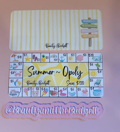 SEASON-OPOLY Savings Game Tracker & Inserts | Savings Trackers | Printable PDF